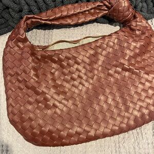 Elegant Brown Woven Women's Bag